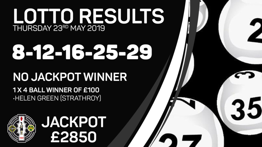 Lotto Results – Thursday 23rd May 2019