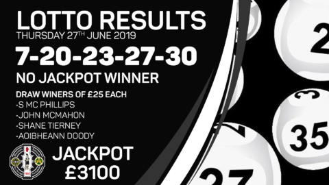 Lotto Results – Thursday 27th June 2019
