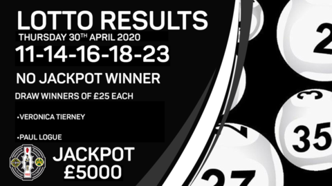 Lotto Results – Thursday 30th April 2020